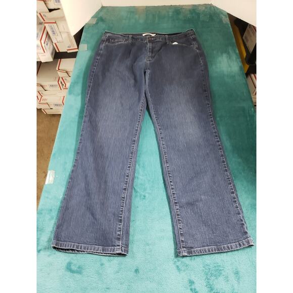 Levis 505 Jeans Size 16 Womens Blue Stretch Pants Mid Rise Curvy Straight - Picture 1 of 14